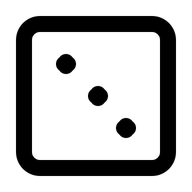 Three-Sided Dice (Akar Icons) Free Open-Source SVG Icon (Akar Icons)