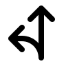 Left-Facing Fork (Akar Icons) Free Open-Source SVG Icon