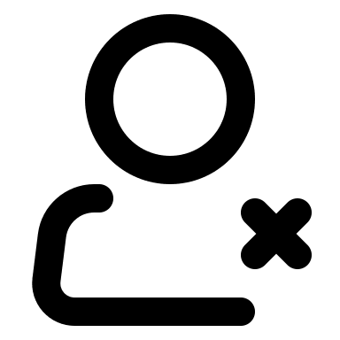 Person with Cross Free Open-Source SVG Icon (Akar Icons)