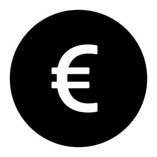 Euro Currency Symbol in Circle (Filled) Free Open-Source SVG Icon (Ant Design Icons)