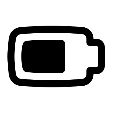 Most Efficient Battery Indicator (Outline) Free Open-Source SVG Icon (Basil)