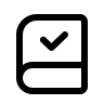 Book Checkmark (Outline) Free Open-Source SVG Icon