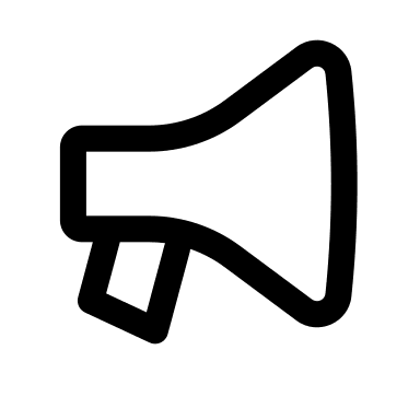 Bullhorn Megaphone (Outline) Free Open-Source SVG Icon (Basil)