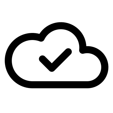 Cloud Check Mark (Outline) Free Open-Source SVG Icon (Basil)