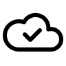 Cloud Check Mark (Outline) Free Open-Source SVG Icon