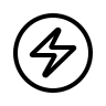 Lightning Circle Symbol (Outline) Free Open-Source SVG Icon