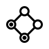 Node with Two Connections (Outline) Free Open-Source SVG Icon