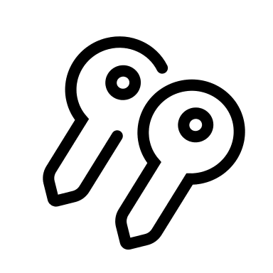 Two Keys Symbol (Outline) Free Open-Source SVG Icon (Bitcoin Icons)