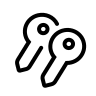 Two Keys Symbol (Outline) Free Open-Source SVG Icon