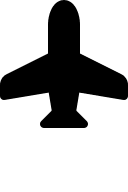 Filled Airplane Symbol (Bootstrap) Free Open-Source SVG Icon