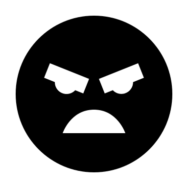 Angry Face Emotion (Solid) Free Open-Source SVG Icon (BoxIcons Solid)