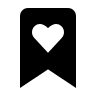 Heart-Shaped Bookmark (Solid) Free Open-Source SVG Icon