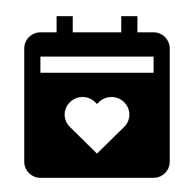 Heart-Shaped Calendar (Solid) Free Open-Source SVG Icon (BoxIcons Solid)