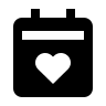 Heart-Shaped Calendar (Solid) Free Open-Source SVG Icon