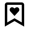 Heart-Shaped Bookmark Free Open-Source SVG Icon