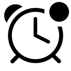 Badged Alarm Clock (Outline) Free Open-Source SVG Icon