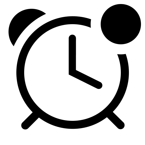 Badged Alarm Clock (Outline) Free Open-Source SVG Icon (Clarity)