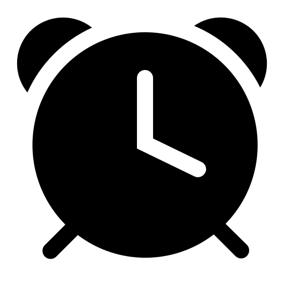 Solid Alarm Clock Free Open-Source SVG Icon (Clarity)