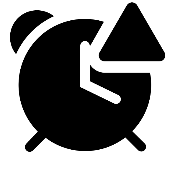 Alerted Alarm Clock (Solid) Free Open-Source SVG Icon (Clarity)