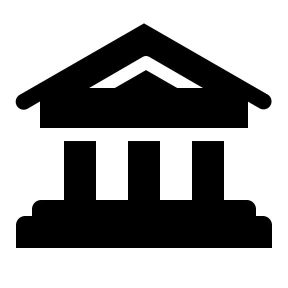 Bank Building (Solid) Free Open-Source SVG Icon (Clarity)