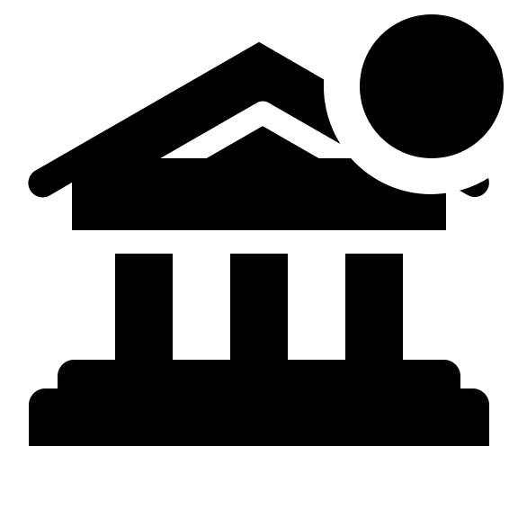 Bank with Badge (Solid) Free Open-Source SVG Icon (Clarity)