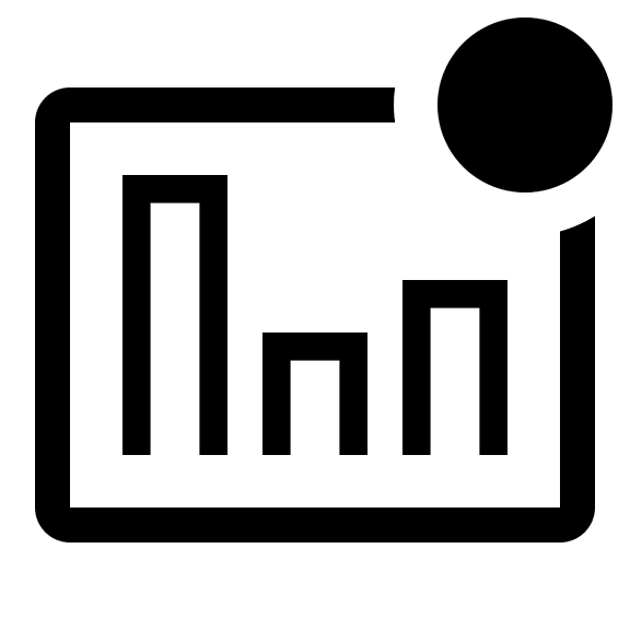 Badged Bar Chart (Outline) Free Open-Source SVG Icon (Clarity)