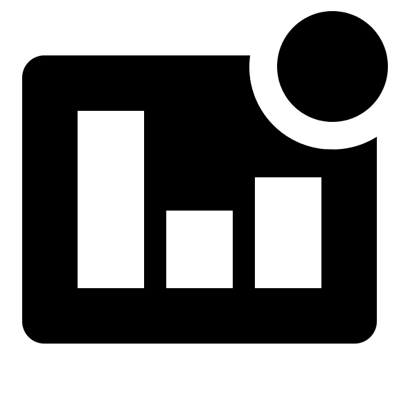 Badged Solid Bar Chart Free Open-Source SVG Icon (Clarity)