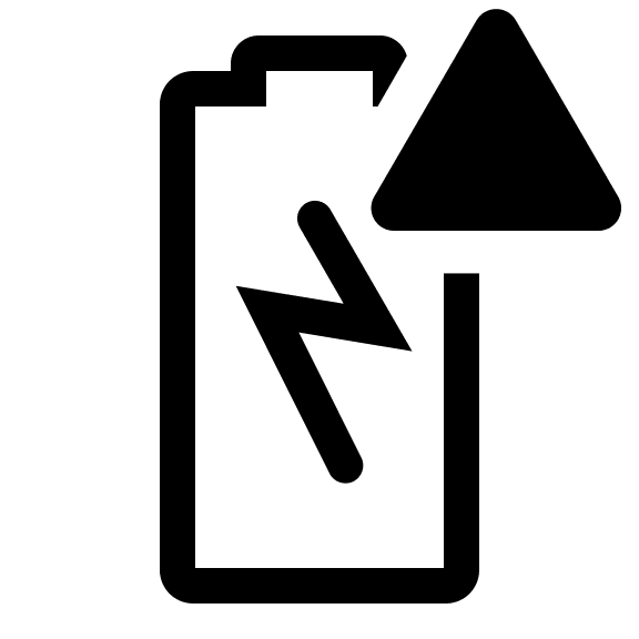 Alerted Battery Status (Outline) Free Open-Source SVG Icon (Clarity)