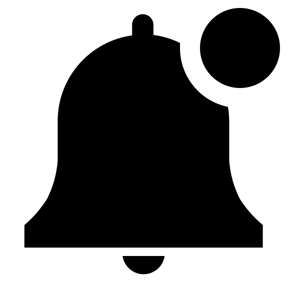 Solid Bell with Badge (Clarity) Free Open-Source SVG Icon (Clarity)