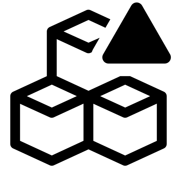 Alerted Blocks Group (Outline) Free Open-Source SVG Icon (Clarity)