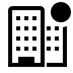 Badged Building Structure (Outline) Free Open-Source SVG Icon