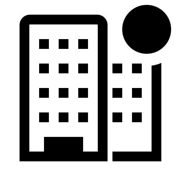 Badged Building Structure (Outline) Free Open-Source SVG Icon (Clarity)