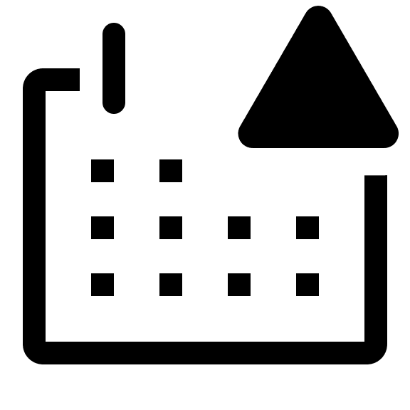 Alerted Calendar Notification (Outline) Free Open-Source SVG Icon (Clarity)