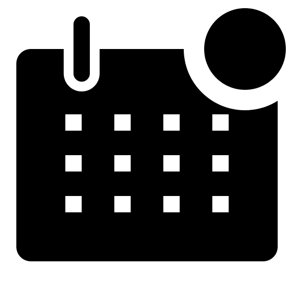 Badged Solid Calendar (Clarity) Free Open-Source SVG Icon (Clarity)