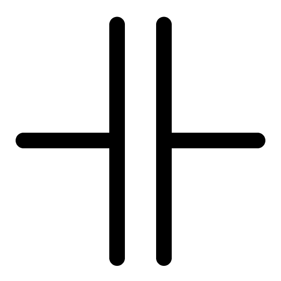 Capacitor Component (Line) Free Open-Source SVG Icon (Clarity)