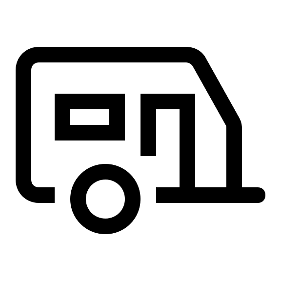 Caravan Vehicle (Line) Free Open-Source SVG Icon (Clarity)