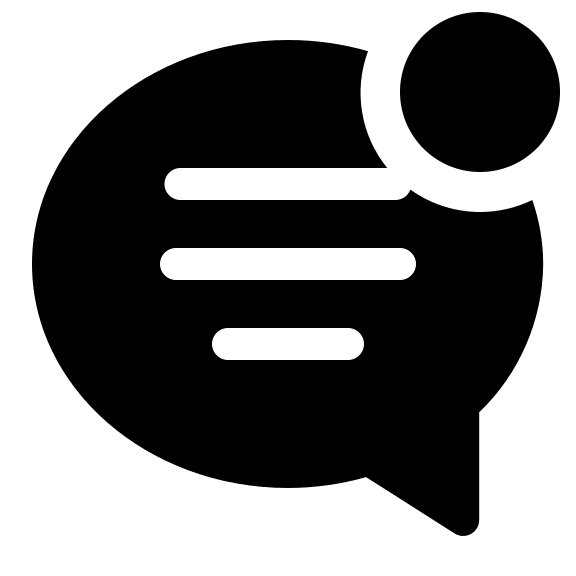 Badged Chat Bubble (Solid) Free Open-Source SVG Icon (Clarity)