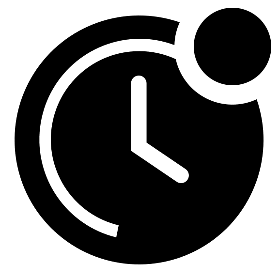 Badged Solid Clock Free Open-Source SVG Icon (Clarity)