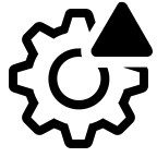 Alerted Cogwheel (Outline) Free Open-Source SVG Icon