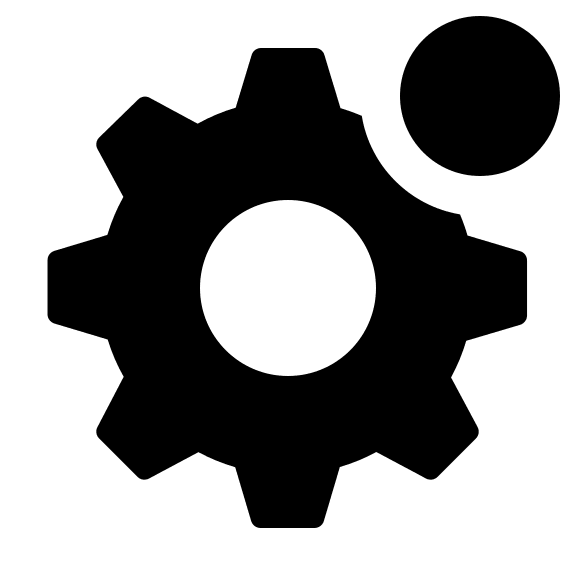 Badged Solid Cog Wheel (Clarity) Free Open-Source SVG Icon (Clarity)