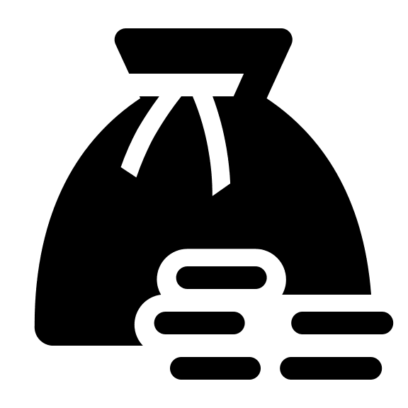 Coin Bag (Solid) Free Open-Source SVG Icon (Clarity)