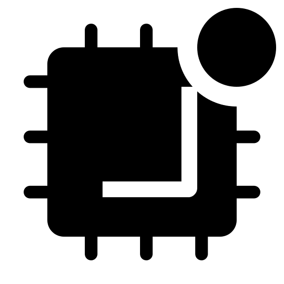 Solid CPU with Badge (Clarity) Free Open-Source SVG Icon (Clarity)