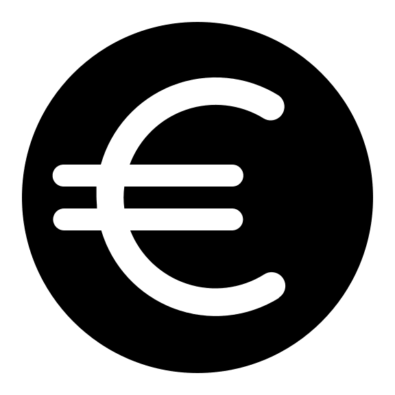 Euro Currency Symbol (Solid) Free Open-Source SVG Icon (Clarity)