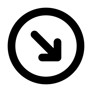 Downward Right Arrow in Circle (Cool Icons) Free Open-Source SVG Icon (coolicons)