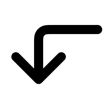 Sub-Left Down Arrow (Coolicons) Free Open-Source SVG Icon (coolicons)