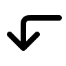 Sub-Left Down Arrow (Coolicons) Free Open-Source SVG Icon