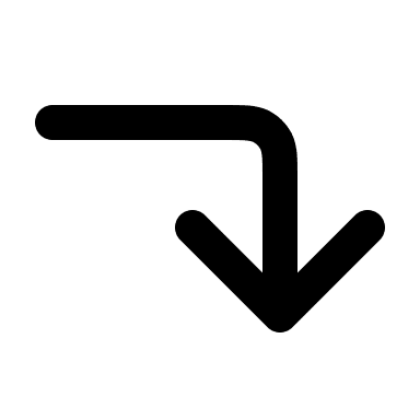 Sub-Right Down Arrow (Cool Icons) Free Open-Source SVG Icon (coolicons)