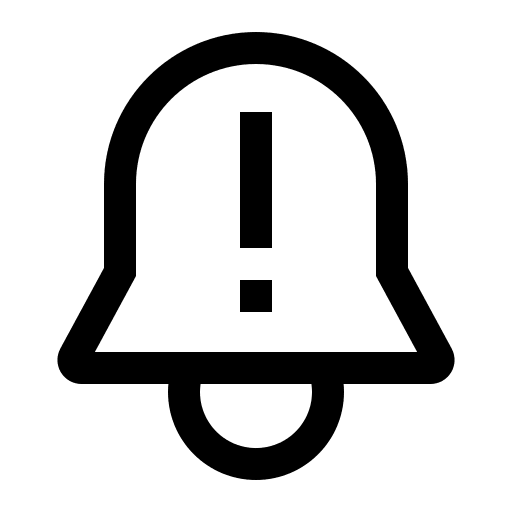 Exclamation Bell Alert Free Open-Source SVG Icon (CoreUI Free)