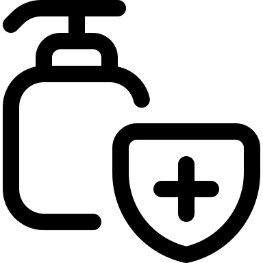 Clean Bottle with Shield for Personal Hygiene Free Open-Source SVG Icon (Covid Icons)