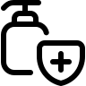 Clean Bottle with Shield for Personal Hygiene Free Open-Source SVG Icon